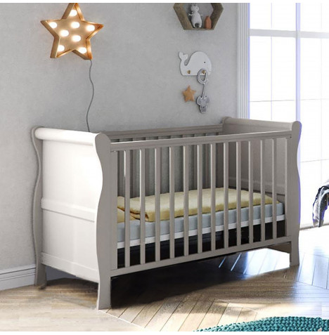 Puggle Alderley Sleigh Cot Bed Classic Grey The Nursery Store