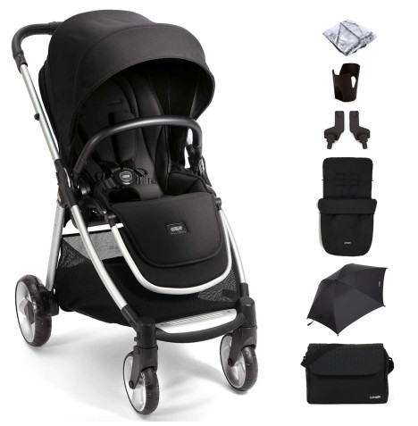 Mamas Papas Flip XT2 Pushchair with Footmuff Rain Cover Black The Nursery Store
