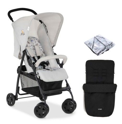 Disney Sport Pushchair With Raincover Honeycomb Footmuff Changing Bag Winnie the Pooh Exploring Grey The Nursery Store